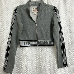 True Religion Cropped Full Zip Sweatshirt Size Small